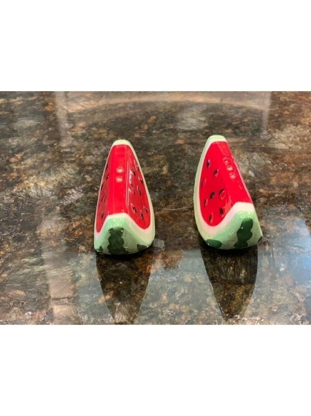 Watermelon Salt & Pepper Shakers Ceramic Home Decor New Tiered Tray Decor - Picture 2 of 8